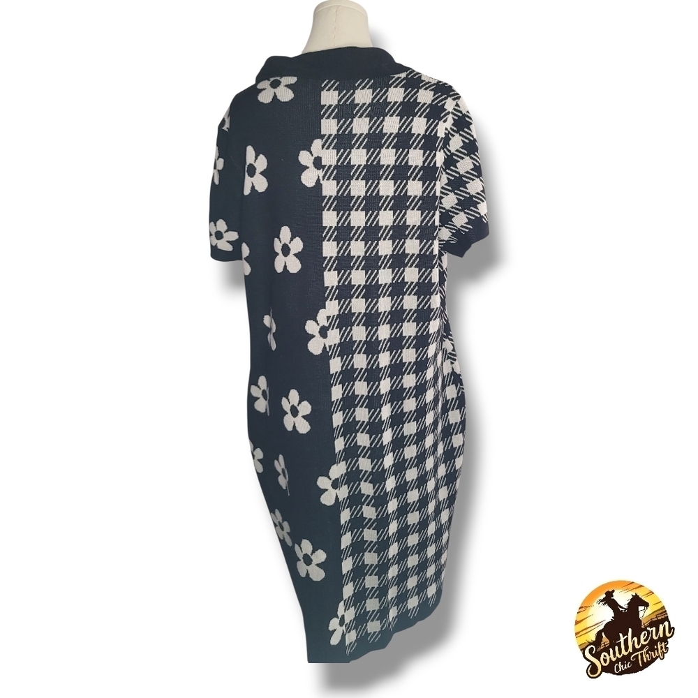CATO - 18/20 B&W Above Knee Sweater Dress / Tunic - Picture 3 of 4